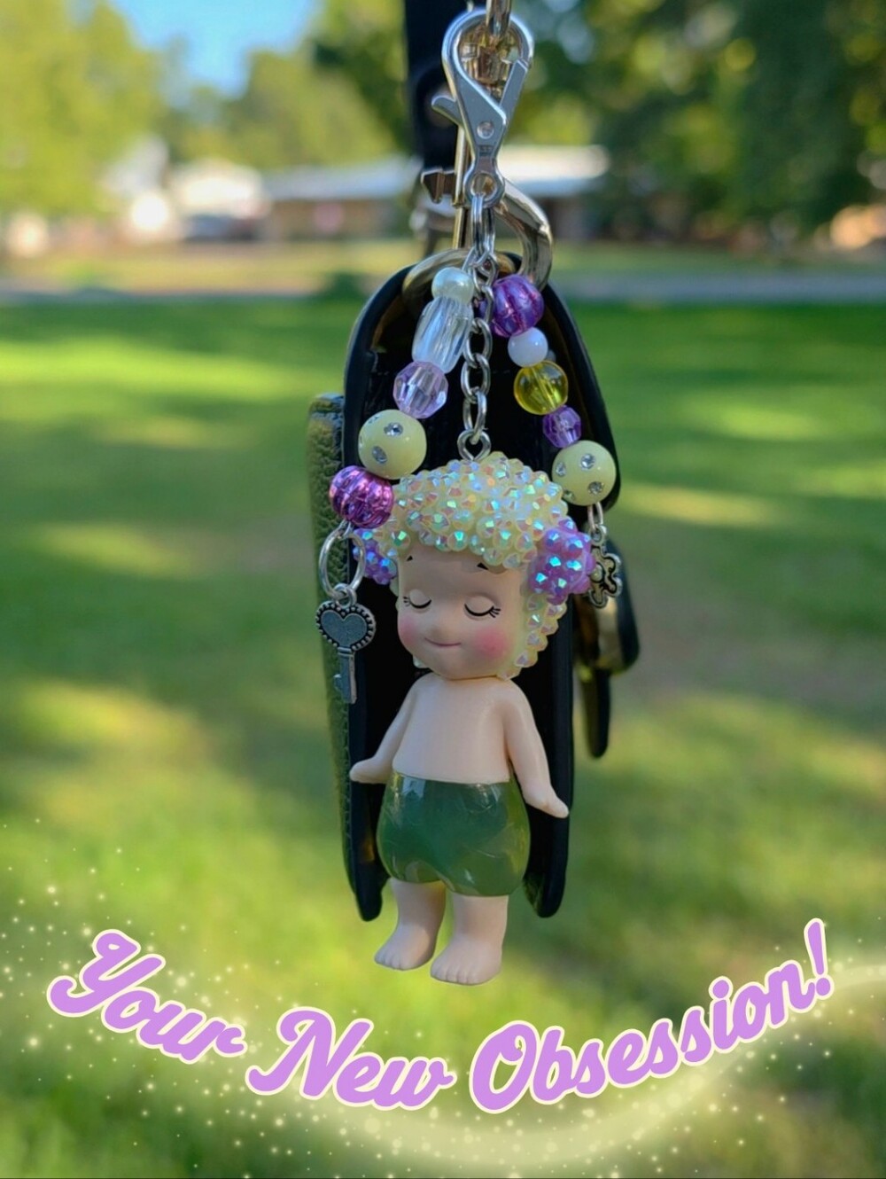 Cute Sonny Angel badazzled Purse Charm